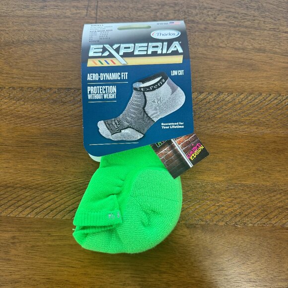 THORLOS EXPERIA LMT EDT ELECTRIC AVENUE SOCKS Small Women's 6-8 Green - Picture 1 of 4